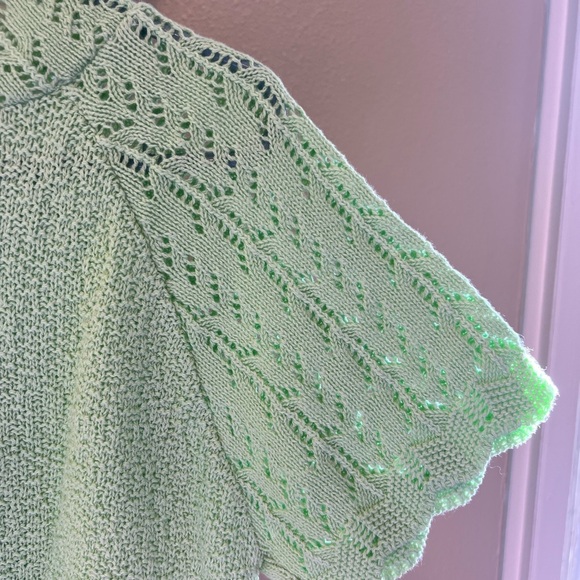 Turning Point Women’s Light Green Sweater/ W Fancy Stitching Size Small NEW - Picture 4 of 5